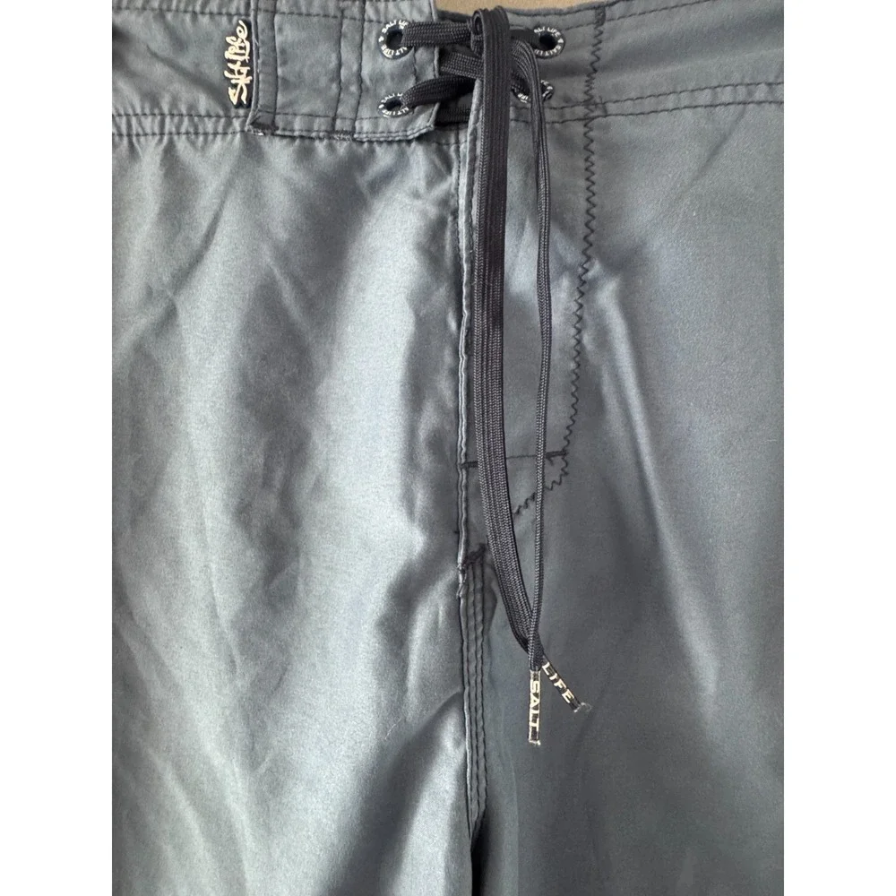 Salt Life SLX‑QD Board Shorts Men's 36x10 Skull Graphic Blue Pocket Cord Closure